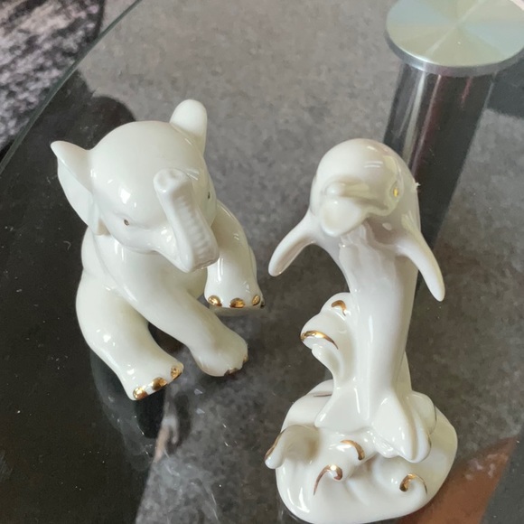 Lenox Dolphin and Elephant Figurines - Picture 1 of 11
